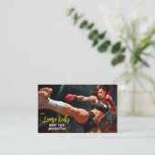 Muay-Thai-Kickboxen-Kampfsportlehrer Visitenkarte (Stehend Vorderseite)