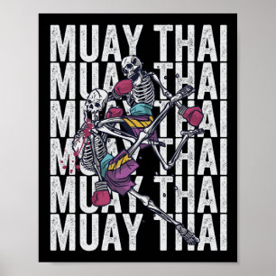 Muay-Thai-Kickboxen, Muay-Thai-Skelette, Muay Th Poster