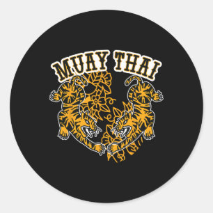 Muay Thai Kickboxen, Muay Thai Tigers, Muay Thai  Runder Aufkleber