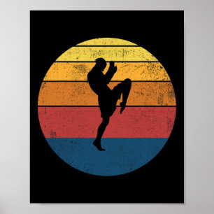 Muay Thai Kickboxen Retro Vintage Geschenk  Poster