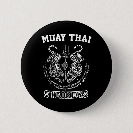 Muay Thai Kickboxen Tiger Kämpfer Sak Yant Mma  Button (Vorderseite)