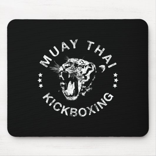 Muay Thai Kickboxen Tiger T-Shirt Mousepad (Vorne)