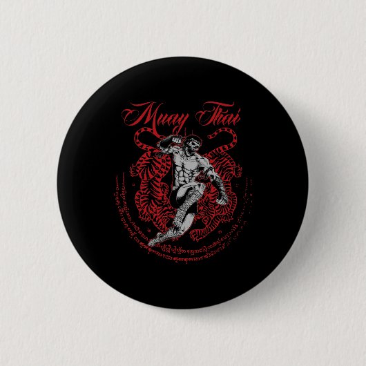 Muay Thai Kickboxing Martial Art Fighter Thai Boxi Button (Vorderseite)