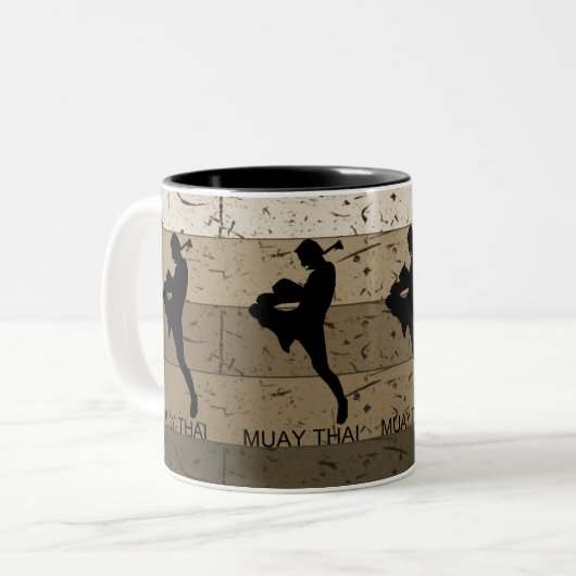Muay Thai Kickboxing: Martial Arts Thailand Zweifarbige Tasse (Vorderseite Links)