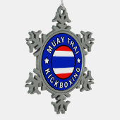 Muay Thai Kickboxing Schneeflocken Zinn-Ornament (Links)