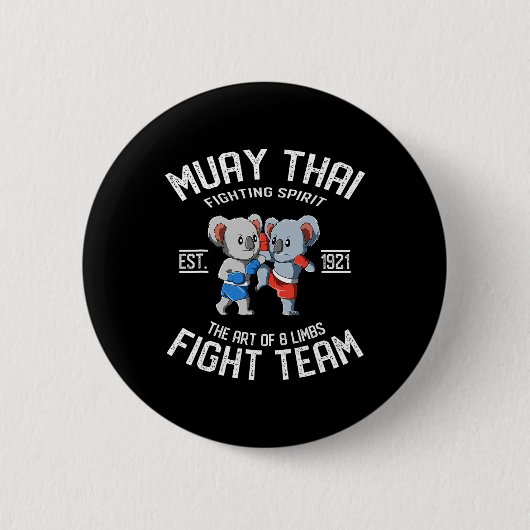 Muay Thai Koala Fight Team - Nak Muay, Kickboxen Button (Vorderseite)