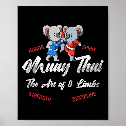 Muay Thai Koala Thai Boxing und Kickboxen Poster (Vorne)