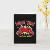 Muay-Thai-König mit rotem Boxhandschuh Karte (Gelbe Blume)