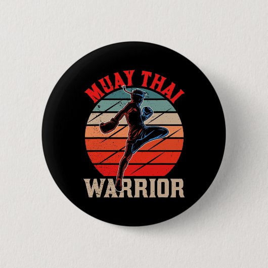 Muay-Thai-Krieger Kampfsport Hobby Boxer Button (Vorderseite)