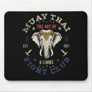 Muay-Thai-Kunst der 8 Gliedmaßen Vintage-Elefant Mousepad