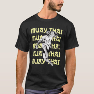 Muay Thai Leaping Fighter Skull Mixed Martial Arts T-Shirt