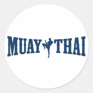 Muay Thai Logo Runder Aufkleber