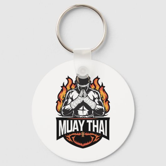 Muay Thai Logo - Thai-Boxer  Schlüsselanhänger (Vorderseite)