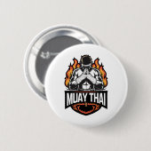 Muay Thai Logo - Thai Boxing Fighter Button (Vorne & Hinten)
