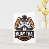 Muay Thai Logo - Thai Boxing Fighter Karte (Gelbe Blume)