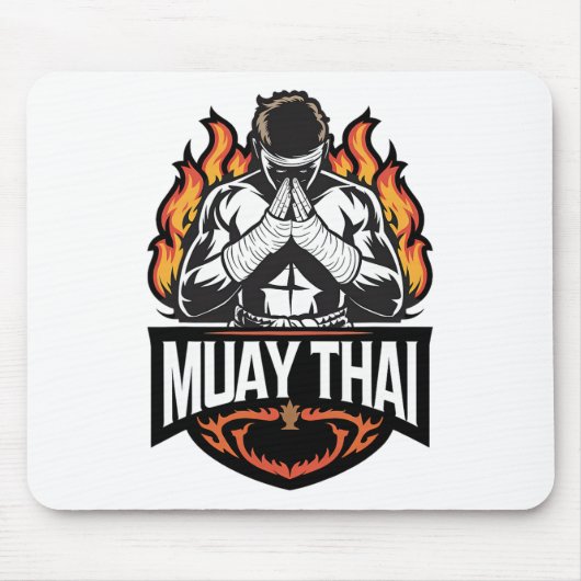 Muay Thai Logo - Thai Boxing Fighter Mousepad (Vorne)