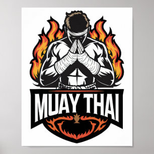 Muay Thai Logo - Thai Boxing Fighter Poster