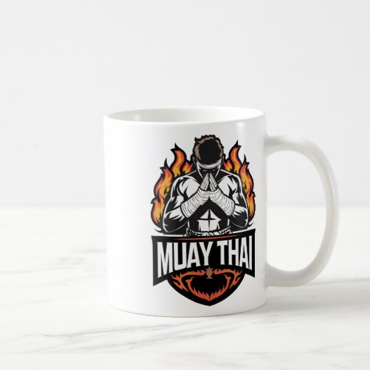 Muay Thai Logo - Thai Boxkämpfer Kaffeetasse (Rechts)