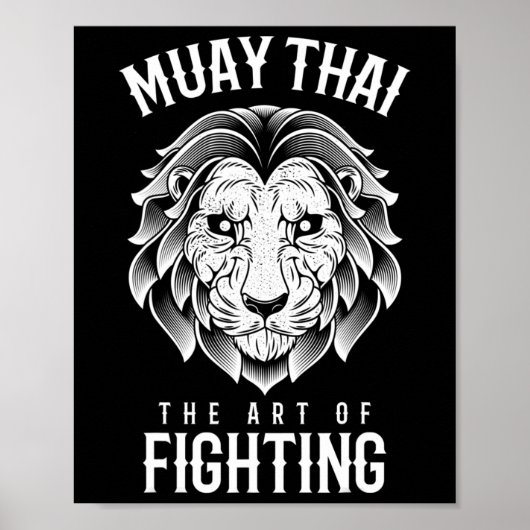 Muay Thai Löwe Thai-Boxen und MMA  Poster (Vorne)