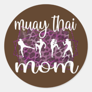 Muay Thai Mama eines Muay Thai kämpfen Muay Thai Runder Aufkleber