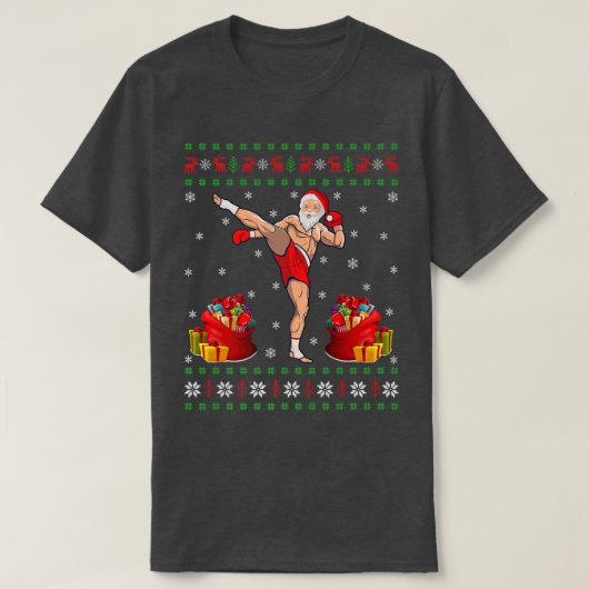 Muay Thai Martial Art Lover Xmas Ugly Muay Thai Ch T-Shirt (Design vorne)