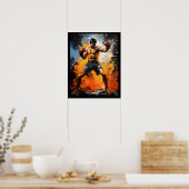 Muay Thai Martial Arts Boxer Combat Sport Poster (Küche)