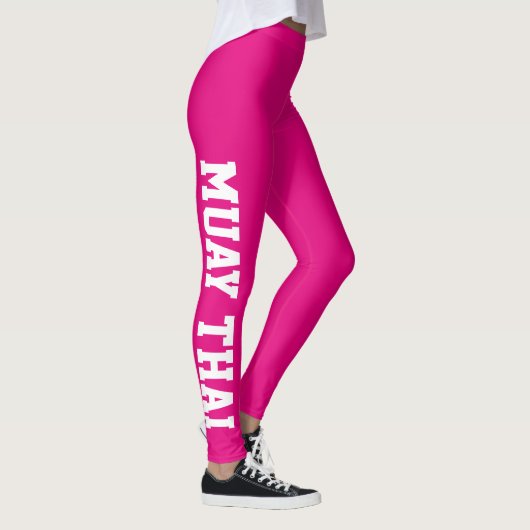 Muay Thai Martial Arts hell rosa und weiß Leggings (Rechts)