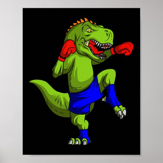 Muay Thai Mixed Martial Arts Fighter T-rex Mixed M Poster (Vorne)