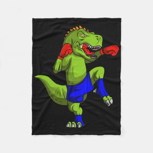 Muay Thai MMA Fighter T-Rex Mixed Martial Art Comt Fleecedecke (Vorderseite)