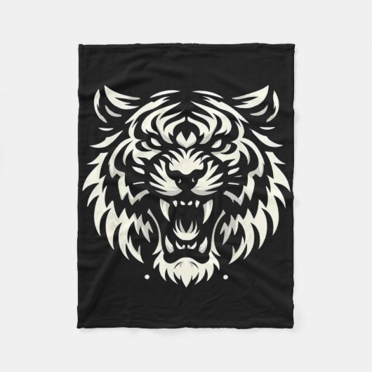 Muay Thai Mma Kampf Tattoo Tiger Brüllen Kickboxen Fleecedecke (Vorderseite)