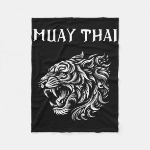 Muay Thai Mma Kampf Tattoo Tiger Brüllen Kickboxen Fleecedecke