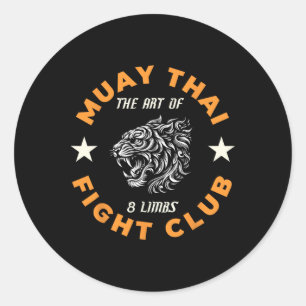 Muay Thai Mma Kampf Tattoo Tiger Kunst der 8 Glied Runder Aufkleber