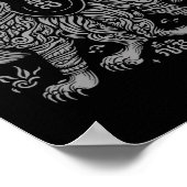 Muay Thai Mma Kampf Tattoo Zwillings-Tiger Kickbox Poster (Ecke)
