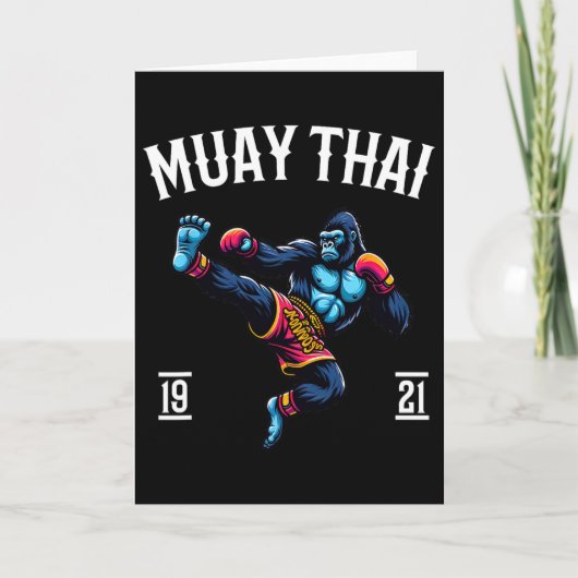 Muay Thai Monkey - Kickboxing And Monkey Thai Boxi Karte (Vorderseite)