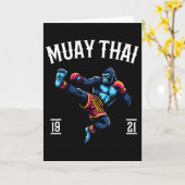 Muay Thai Monkey - Kickboxing And Monkey Thai Boxi Karte (Gelbe Blume)