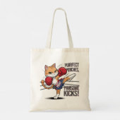 Muay Thai Niedlich Boxing und Kicking Cat Tote Bag Tragetasche (Rückseite)