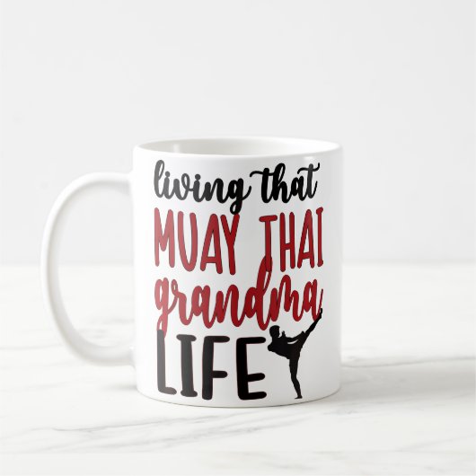 Muay Thai Oma Leben Muay Thai Großmutter Kaffeetasse (Links)