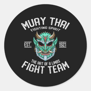 Muay Thai Oni Dämon Kampfteam - Nak Muay, Kickbox Runder Aufkleber