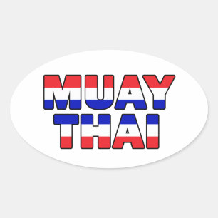 Muay Thai Ovaler Aufkleber
