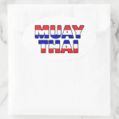 Muay Thai Ovaler Aufkleber (Tasche)