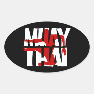 Muay Thai Ovaler Aufkleber