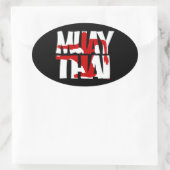 Muay Thai Ovaler Aufkleber (Tasche)