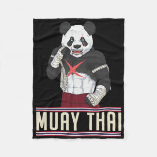 Muay Thai Panda Kickboxing Fighter Fleecedecke
