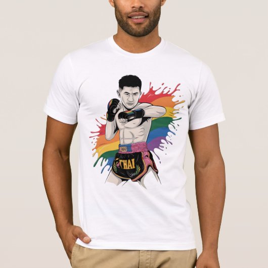 Muay Thai Pride T - Shirt | LGBTQ-Regenbogenkämpfe (Vorderseite)