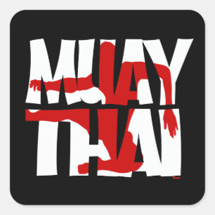 Muay Thai Quadratischer Aufkleber