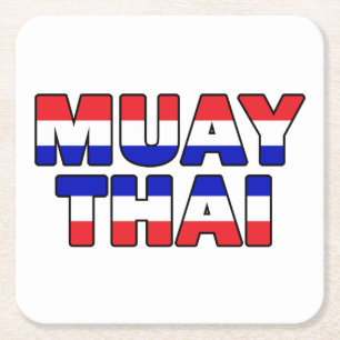 Muay Thai Rechteckiger Pappuntersetzer
