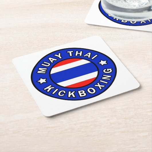 Muay Thai Rechteckiger Pappuntersetzer (angewinkelt)