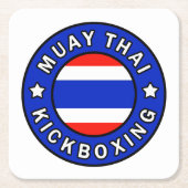 Muay Thai Rechteckiger Pappuntersetzer (Vorderseite)