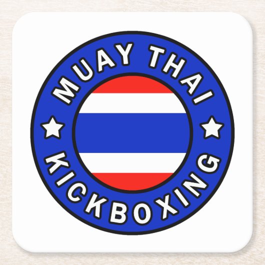 Muay Thai Rechteckiger Pappuntersetzer (Vorderseite)