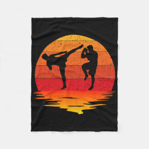 Muay Thai Retro Vintage Kampfkunst Boxen Fleecedecke